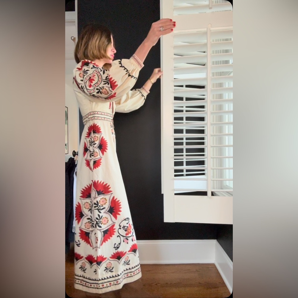 NWT Farm Rio Cream Cashew Mandala Maxi Dress - Picture 14 of 16